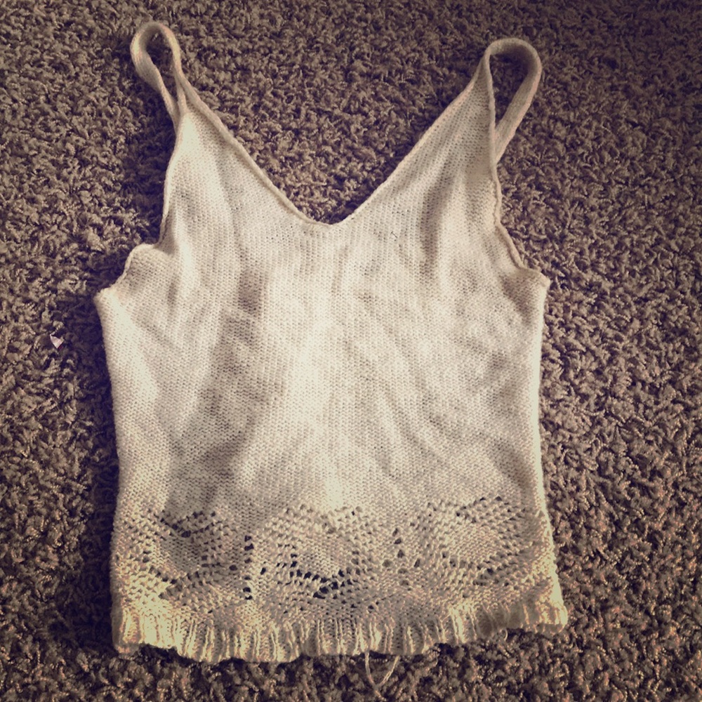 Cream lace tank top